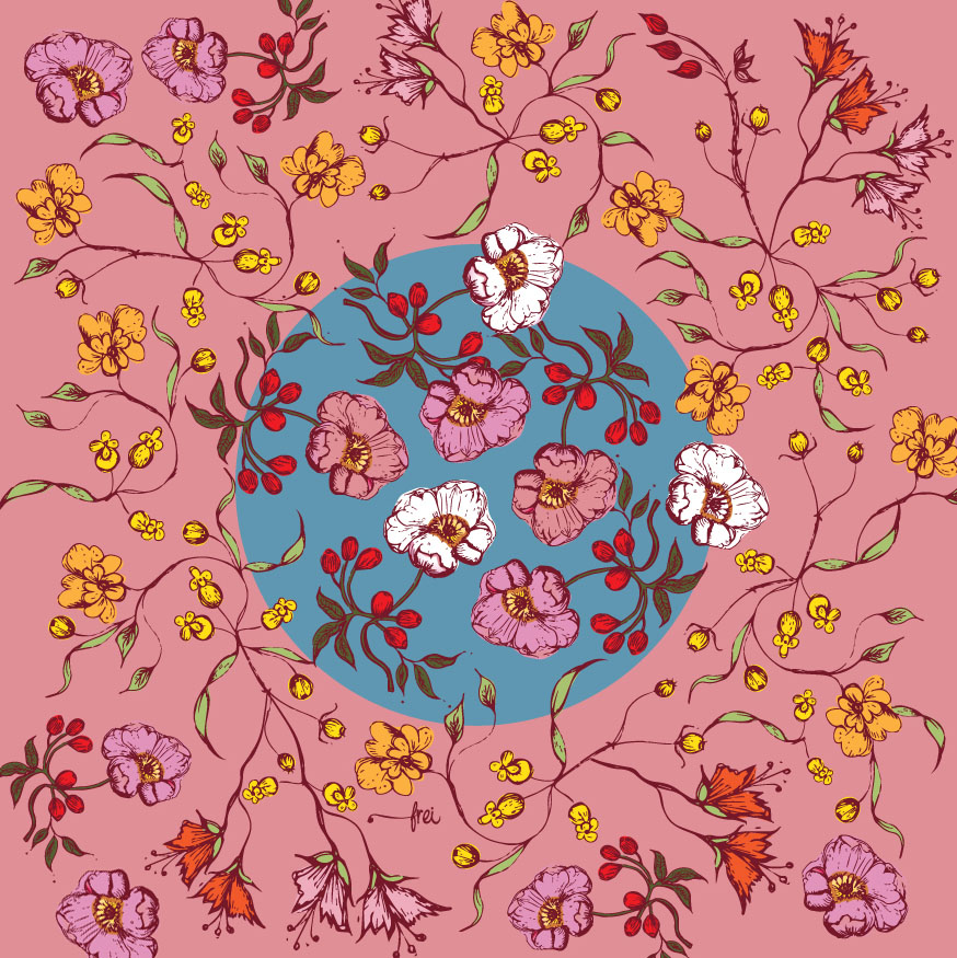 FREI-FREDA-BOUQUET-BLUE-DOT-PINK-FABRIC