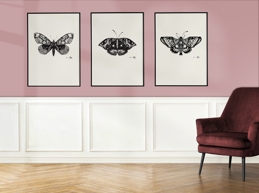 Empty wall mockup psd in the living room with Scandinavian design